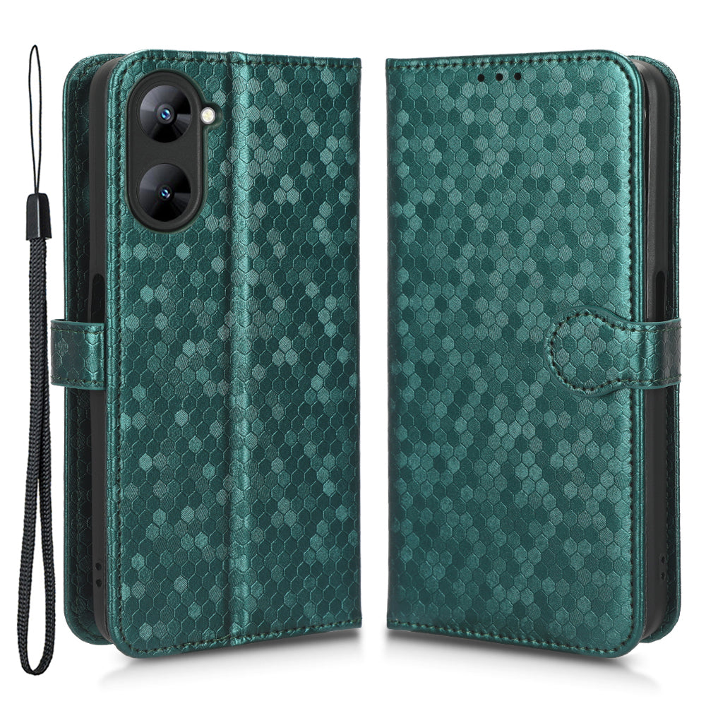 For Realme V30 5G / V30t Wallet Phone Case Dot Pattern Imprinted PU Leather Cover with Stand