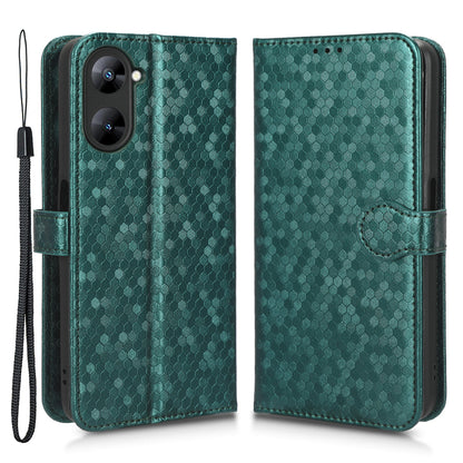 For Realme V30 5G / V30t Wallet Phone Case Dot Pattern Imprinted PU Leather Cover with Stand