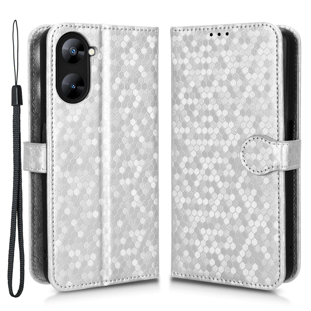 For Realme V30 5G / V30t Wallet Phone Case Dot Pattern Imprinted PU Leather Cover with Stand
