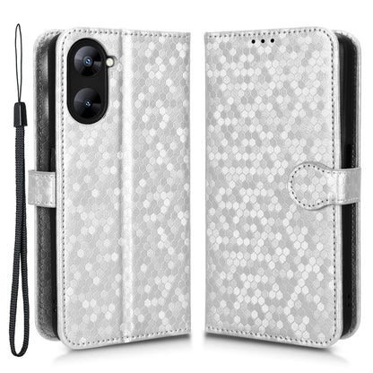 For Realme V30 5G / V30t Wallet Phone Case Dot Pattern Imprinted PU Leather Cover with Stand