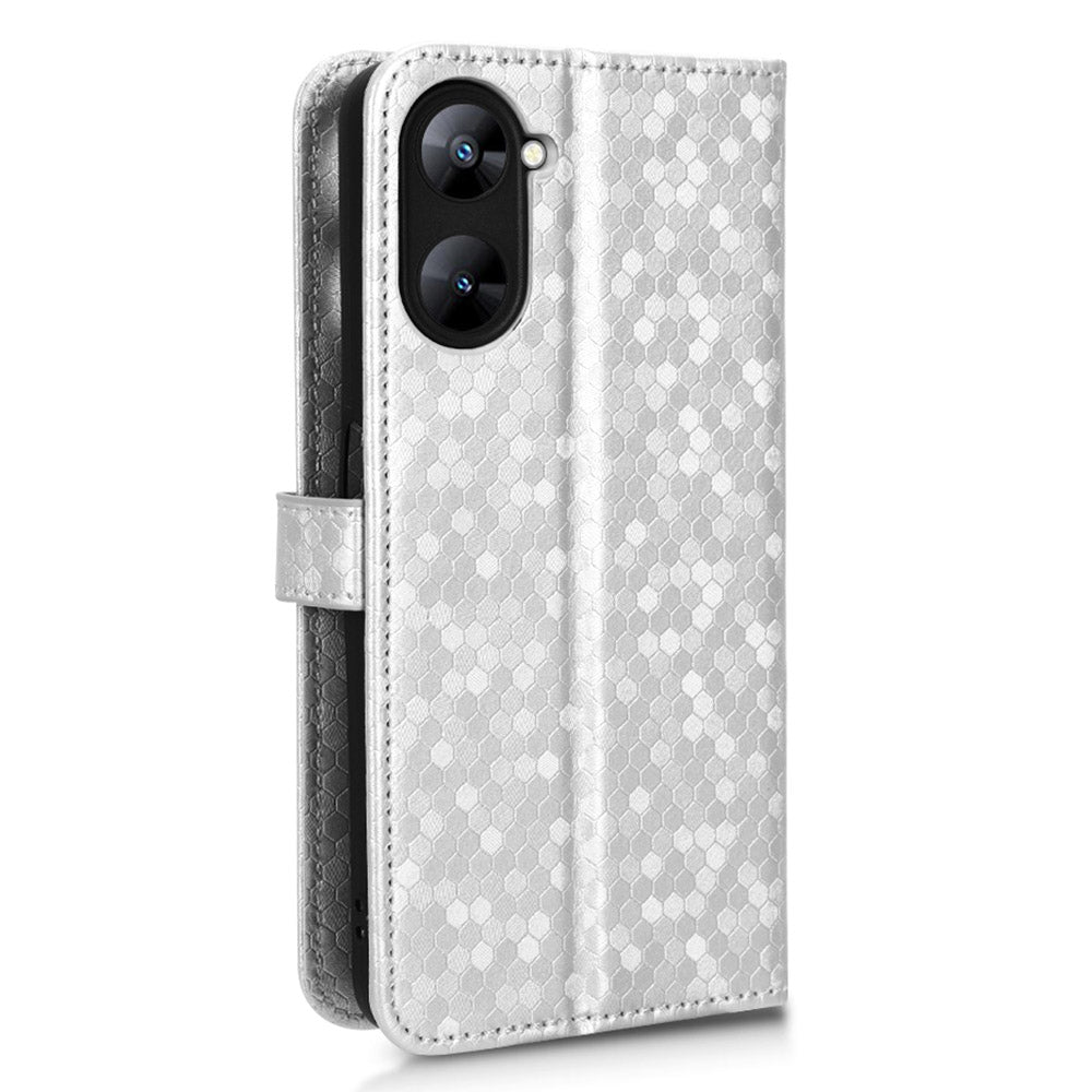 For Realme V30 5G / V30t Wallet Phone Case Dot Pattern Imprinted PU Leather Cover with Stand