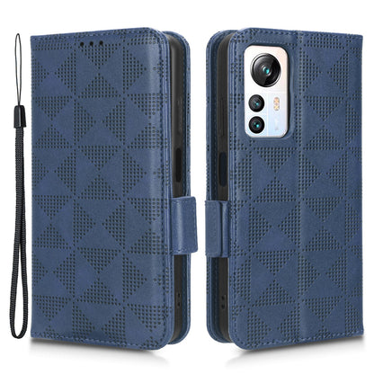For Blackview A85 Imprinted Triangle Stand Wallet Phone Case TPU+PU Leather Phone Cover