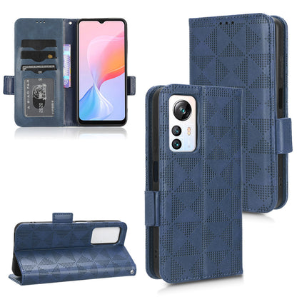 For Blackview A85 Imprinted Triangle Stand Wallet Phone Case TPU+PU Leather Phone Cover