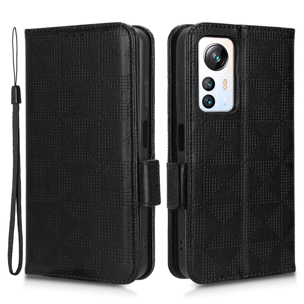 For Blackview A85 Imprinted Triangle Stand Wallet Phone Case TPU+PU Leather Phone Cover