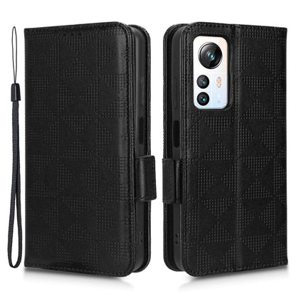 For Blackview A85 Imprinted Triangle Stand Wallet Phone Case TPU+PU Leather Phone Cover