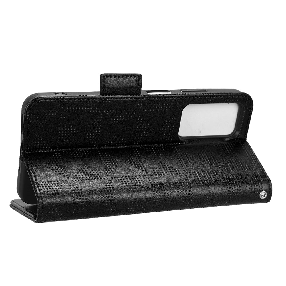 For Blackview A85 Imprinted Triangle Stand Wallet Phone Case TPU+PU Leather Phone Cover