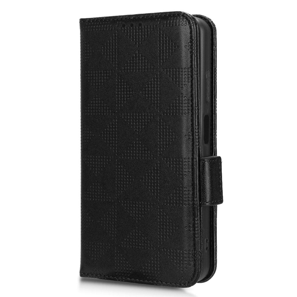 For Blackview A85 Imprinted Triangle Stand Wallet Phone Case TPU+PU Leather Phone Cover