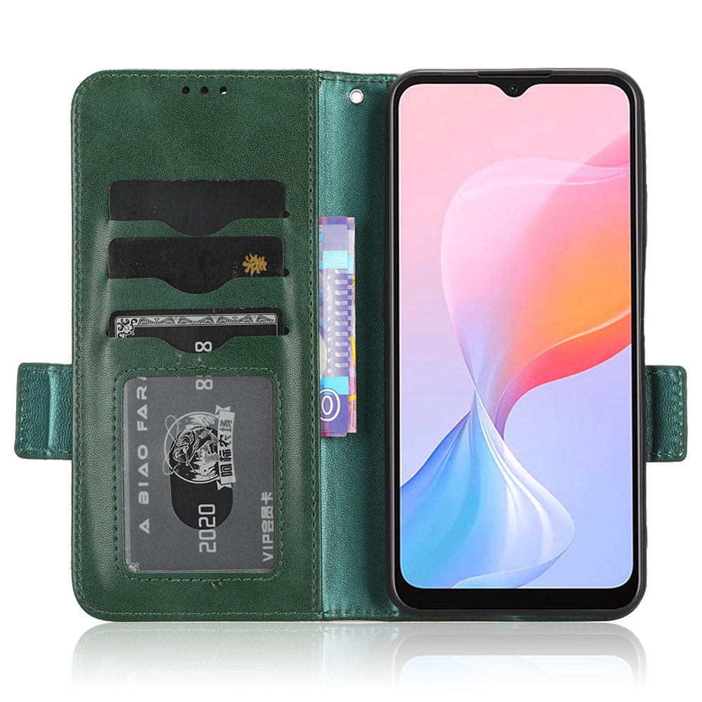 For Blackview A85 Imprinted Triangle Stand Wallet Phone Case TPU+PU Leather Phone Cover