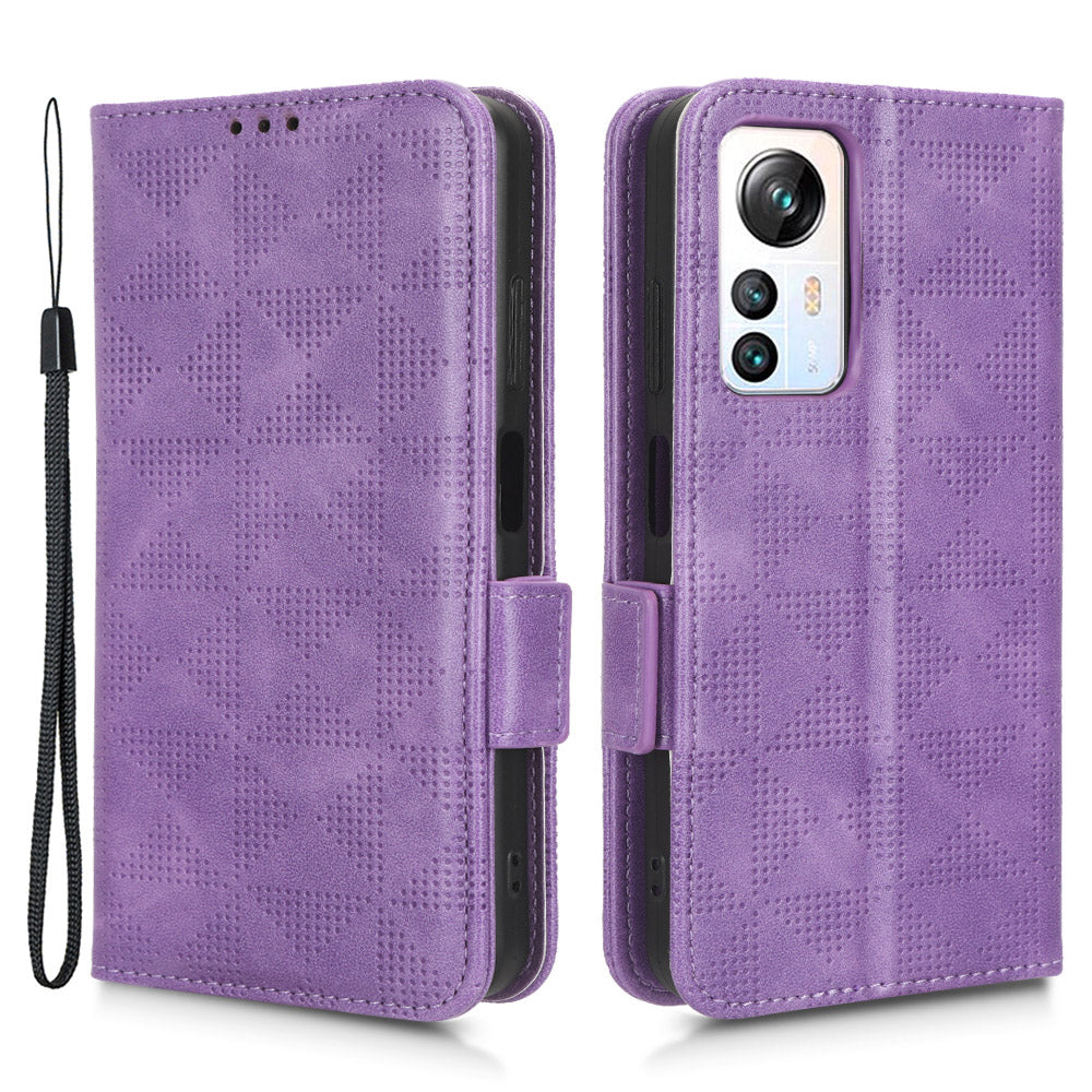 For Blackview A85 Imprinted Triangle Stand Wallet Phone Case TPU+PU Leather Phone Cover