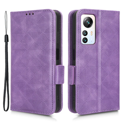 For Blackview A85 Imprinted Triangle Stand Wallet Phone Case TPU+PU Leather Phone Cover