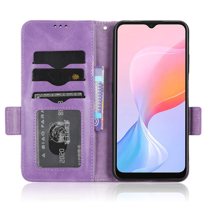 For Blackview A85 Imprinted Triangle Stand Wallet Phone Case TPU+PU Leather Phone Cover