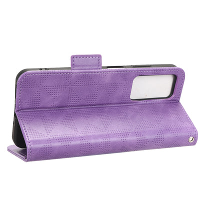 For Blackview A85 Imprinted Triangle Stand Wallet Phone Case TPU+PU Leather Phone Cover