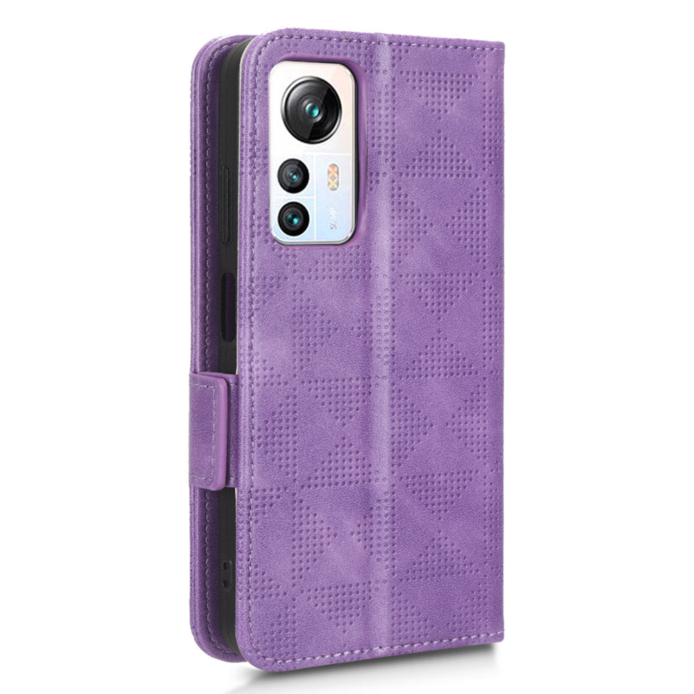 For Blackview A85 Imprinted Triangle Stand Wallet Phone Case TPU+PU Leather Phone Cover