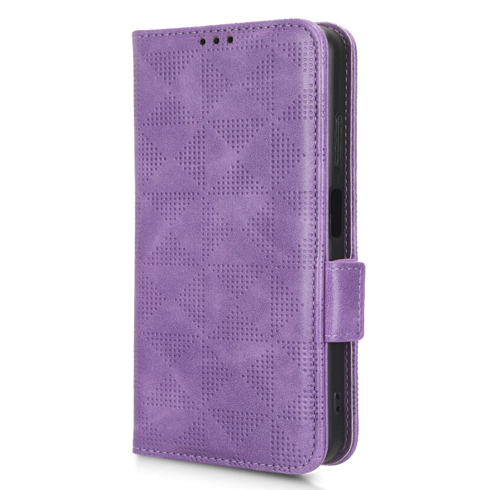 For Blackview A85 Imprinted Triangle Stand Wallet Phone Case TPU+PU Leather Phone Cover