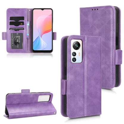 For Blackview A85 Imprinted Triangle Stand Wallet Phone Case TPU+PU Leather Phone Cover