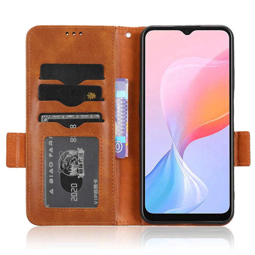 For Blackview A85 Imprinted Triangle Stand Wallet Phone Case TPU+PU Leather Phone Cover