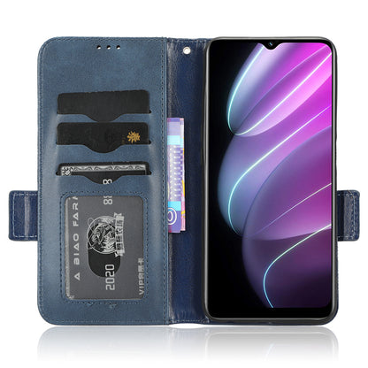 For Realme V30t / V30 5G Shockproof PU Leather Phone Case Imprinted Triangle Stand Wallet Cover