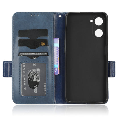 For Realme V30t / V30 5G Shockproof PU Leather Phone Case Imprinted Triangle Stand Wallet Cover
