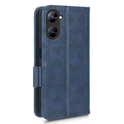 For Realme V30t / V30 5G Shockproof PU Leather Phone Case Imprinted Triangle Stand Wallet Cover