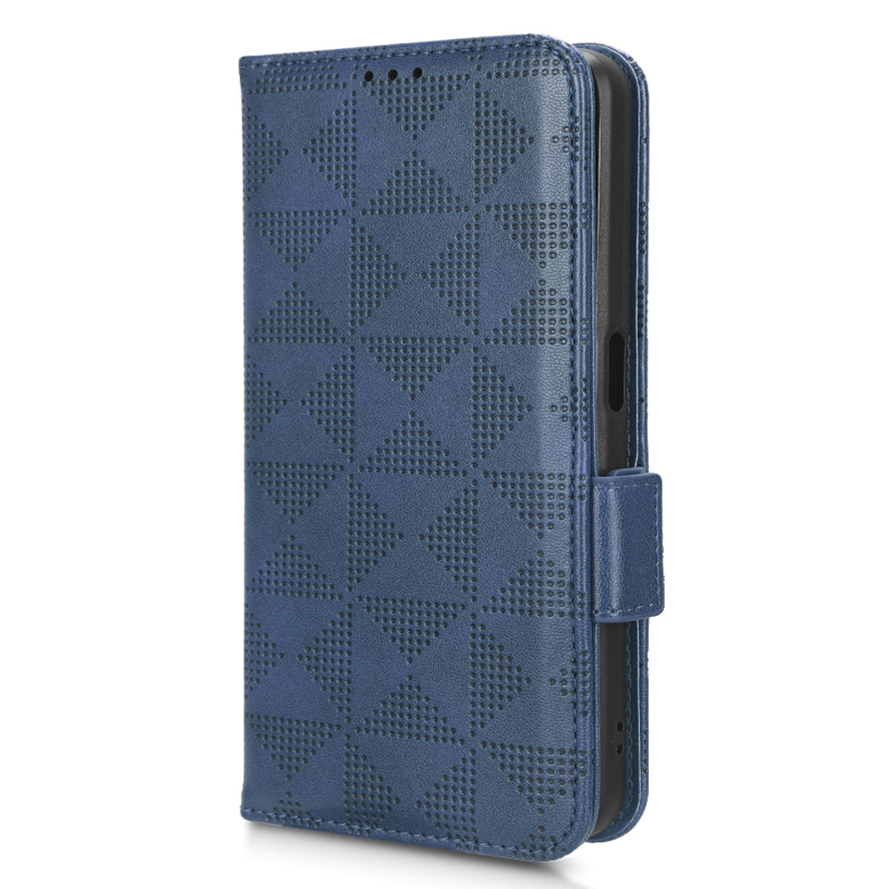 For Realme V30t / V30 5G Shockproof PU Leather Phone Case Imprinted Triangle Stand Wallet Cover