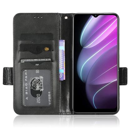 For Realme V30t / V30 5G Shockproof PU Leather Phone Case Imprinted Triangle Stand Wallet Cover