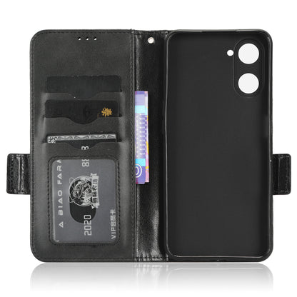 For Realme V30t / V30 5G Shockproof PU Leather Phone Case Imprinted Triangle Stand Wallet Cover