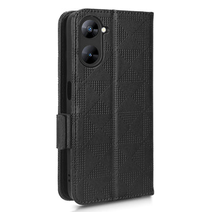 For Realme V30t / V30 5G Shockproof PU Leather Phone Case Imprinted Triangle Stand Wallet Cover