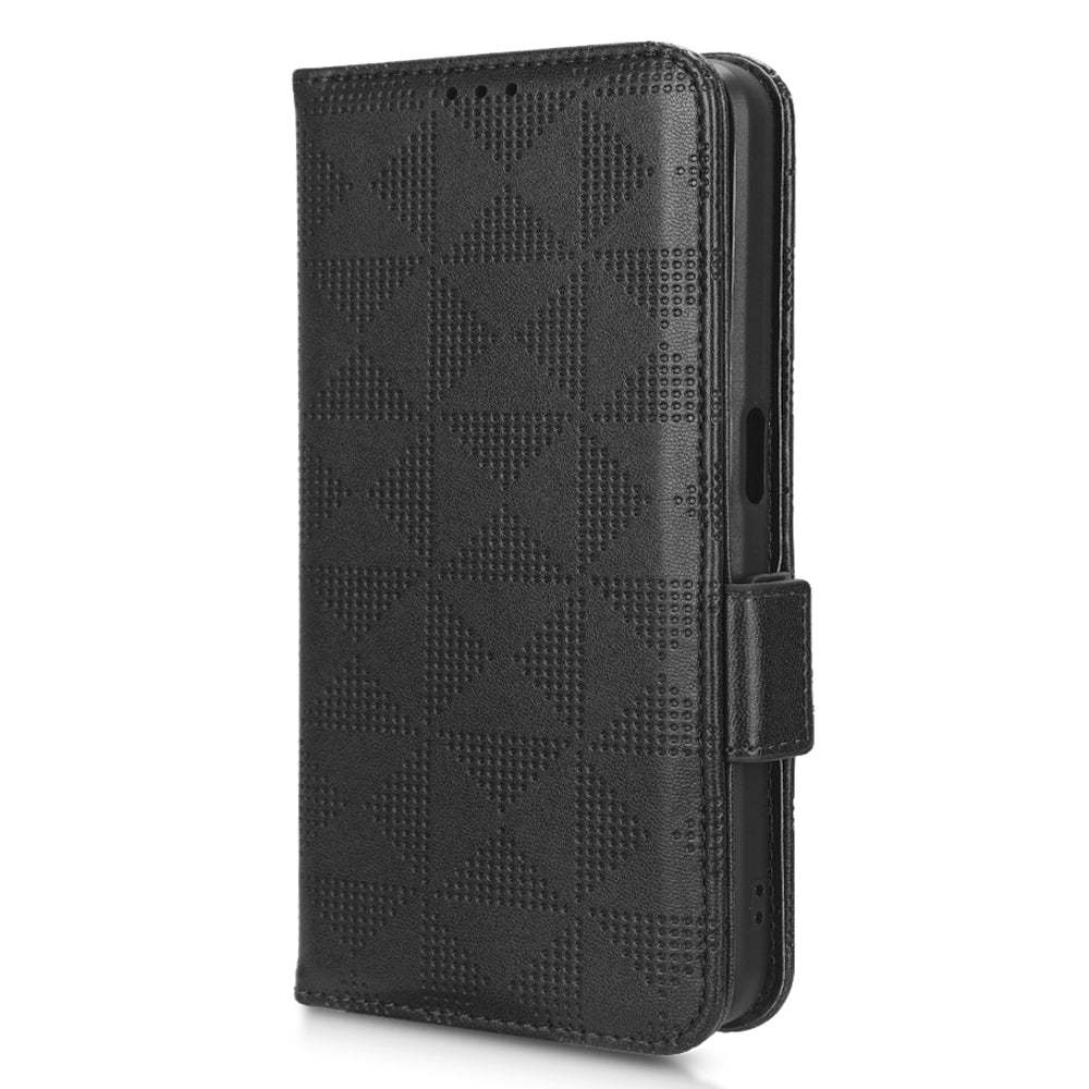 For Realme V30t / V30 5G Shockproof PU Leather Phone Case Imprinted Triangle Stand Wallet Cover