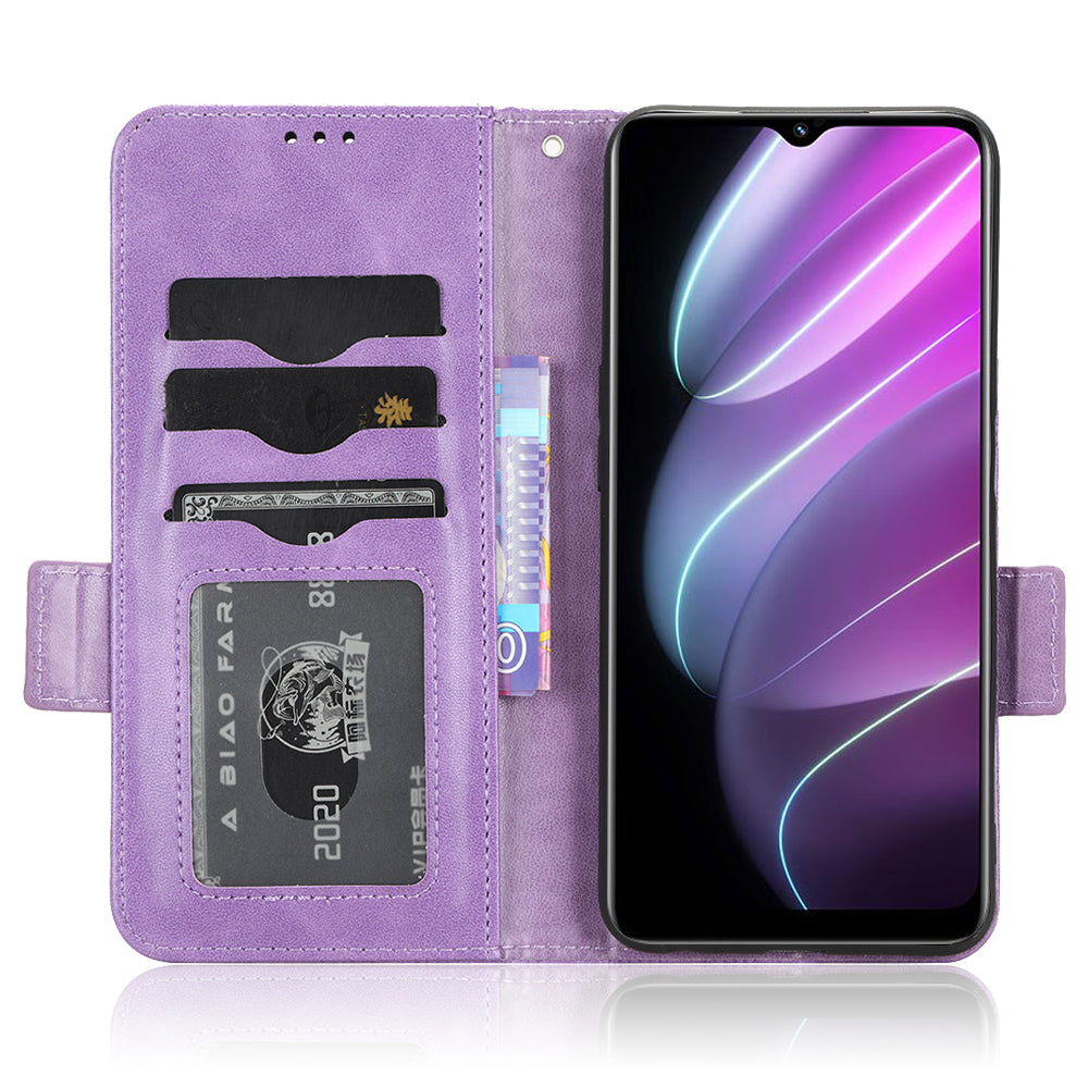 For Realme V30t / V30 5G Shockproof PU Leather Phone Case Imprinted Triangle Stand Wallet Cover