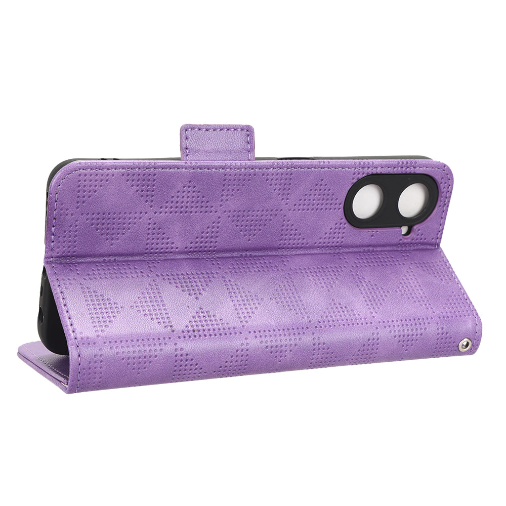 For Realme V30t / V30 5G Shockproof PU Leather Phone Case Imprinted Triangle Stand Wallet Cover