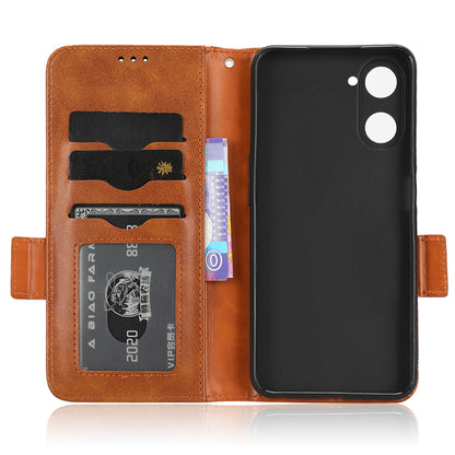 For Realme V30t / V30 5G Shockproof PU Leather Phone Case Imprinted Triangle Stand Wallet Cover