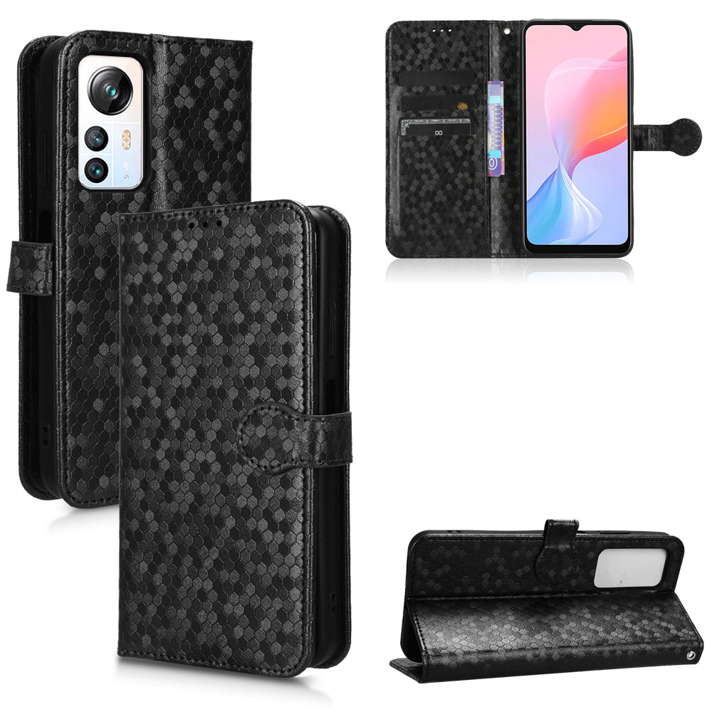 Phone Case for Blackview A85 Wallet Phone Case Dot Pattern Imprinted Leather Cover Shockproof Stand Phone Shell