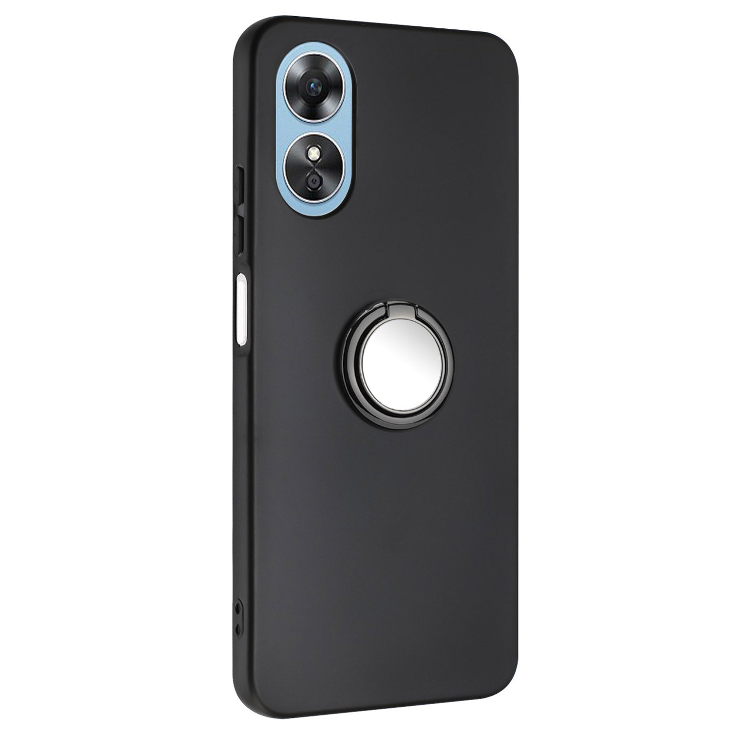 For Oppo A17 4G / A17k 4G Matte TPU Phone Case Ring Kickstand Bump Proof Cover Support Car Magnet Mount