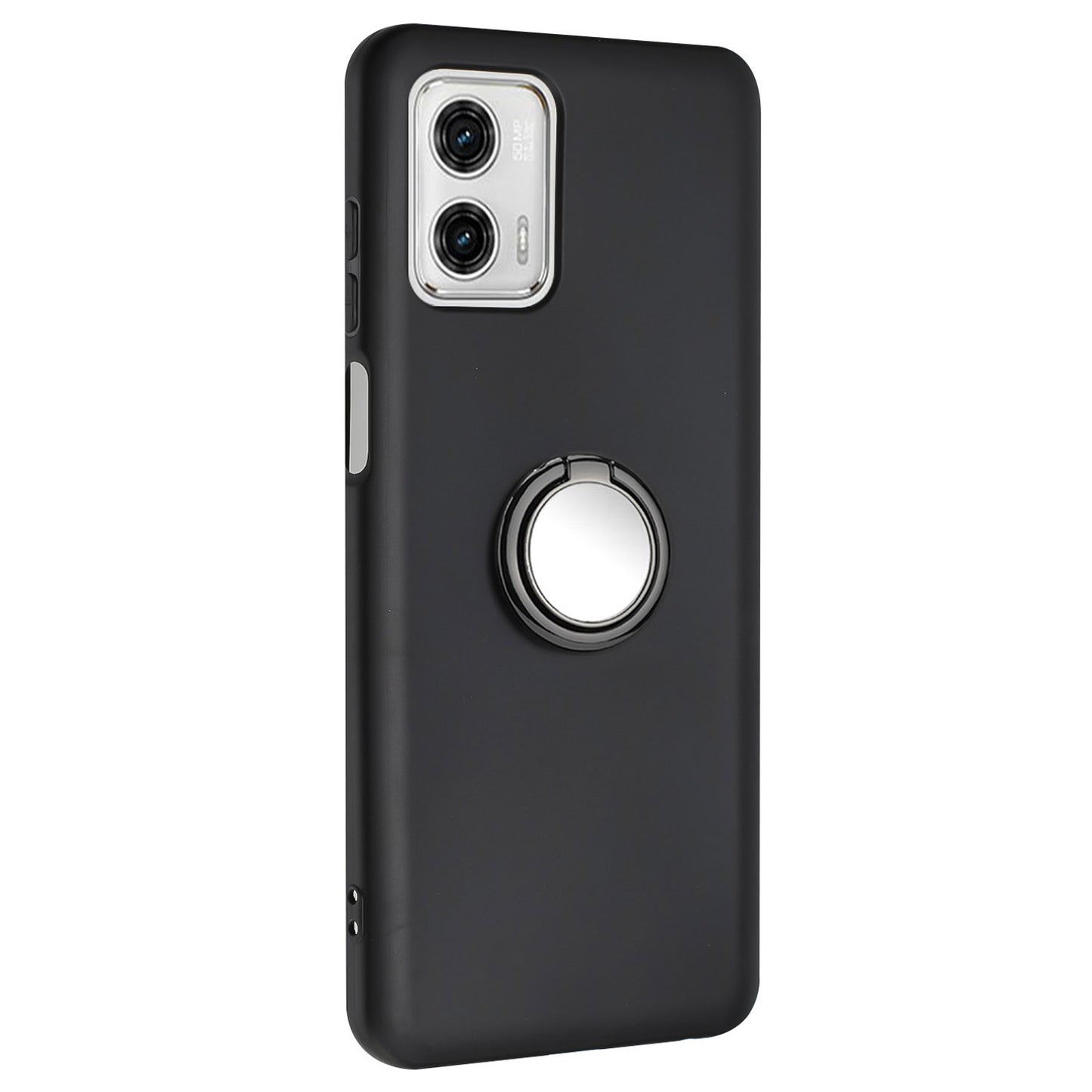 For Motorola Moto G73 5G Matte Texture TPU Phone Case Ring Kickstand Cover Support Car Magnet Mount