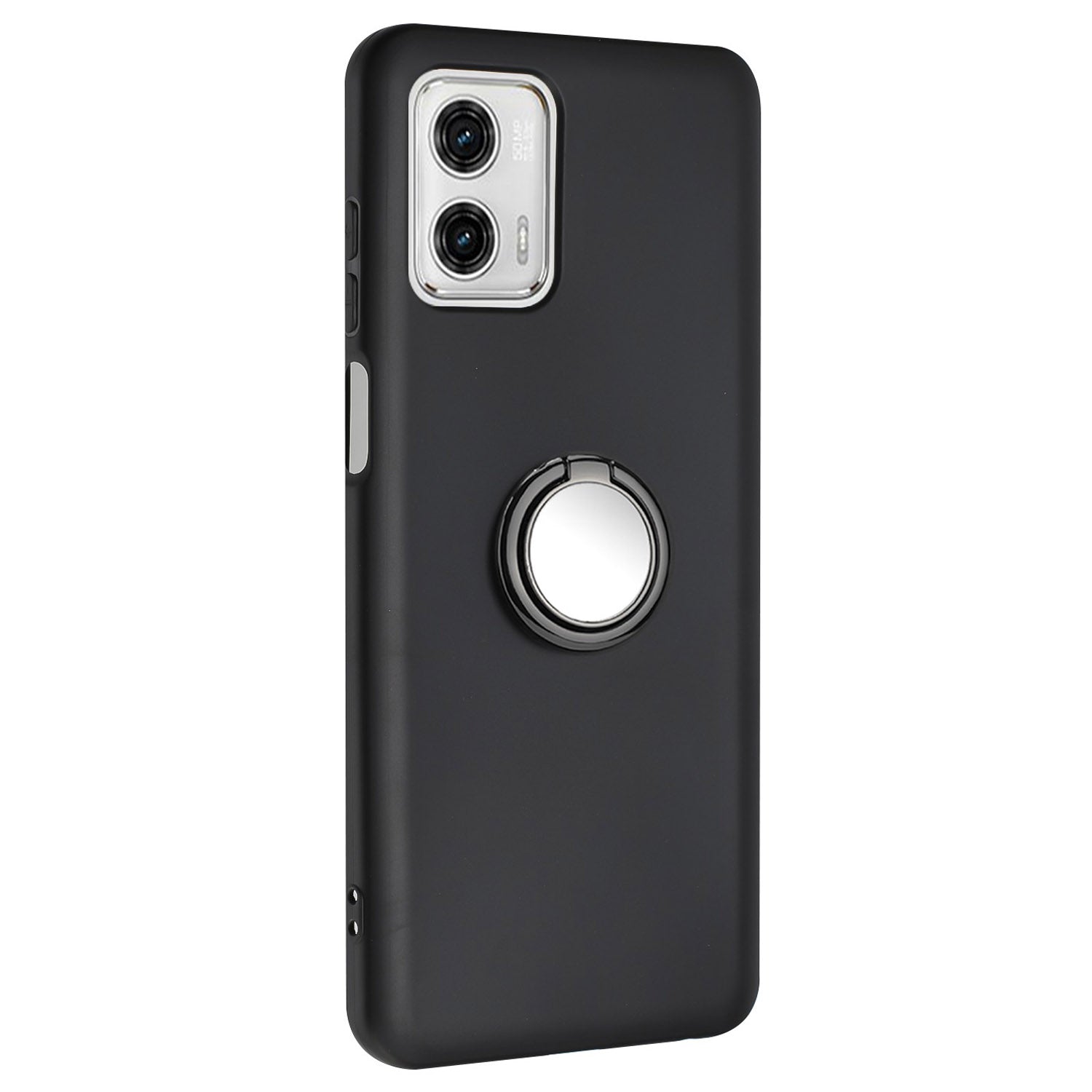 For Motorola Moto G73 5G Matte Texture TPU Phone Case Ring Kickstand Cover Support Car Magnet Mount