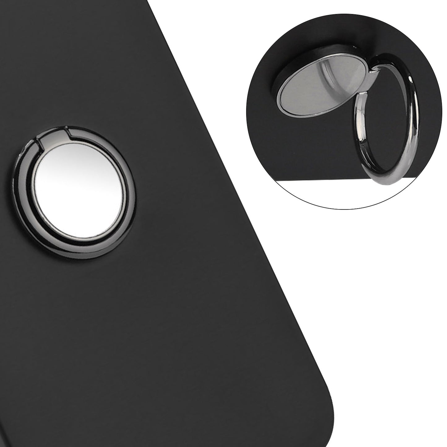 For Motorola Moto G73 5G Matte Texture TPU Phone Case Ring Kickstand Cover Support Car Magnet Mount
