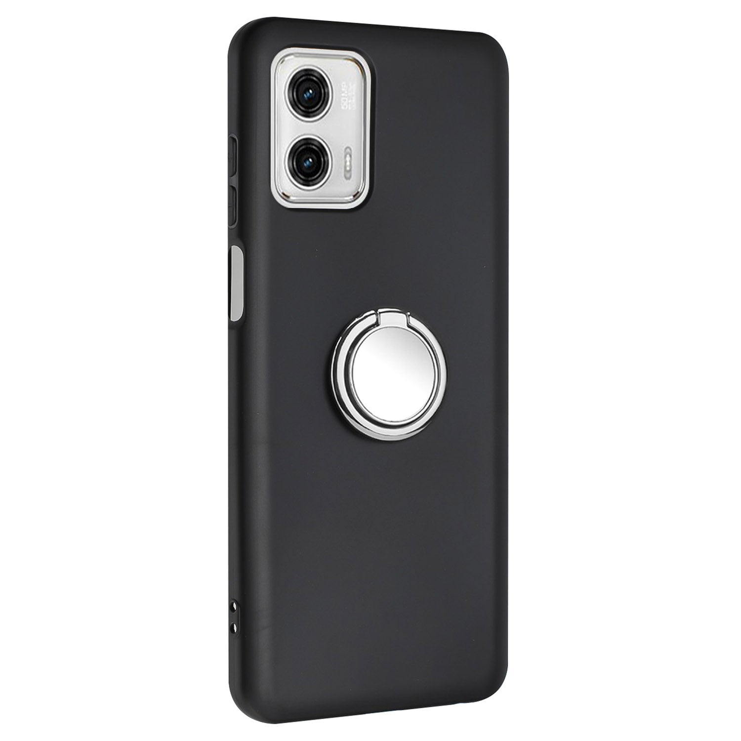 For Motorola Moto G73 5G Matte Texture TPU Phone Case Ring Kickstand Cover Support Car Magnet Mount
