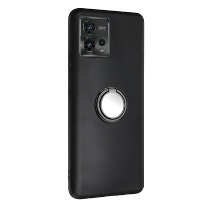 For Motorola Moto G72 4G Matte Texture TPU Phone Case Ring Kickstand Protective Cover Support Magnet Mount