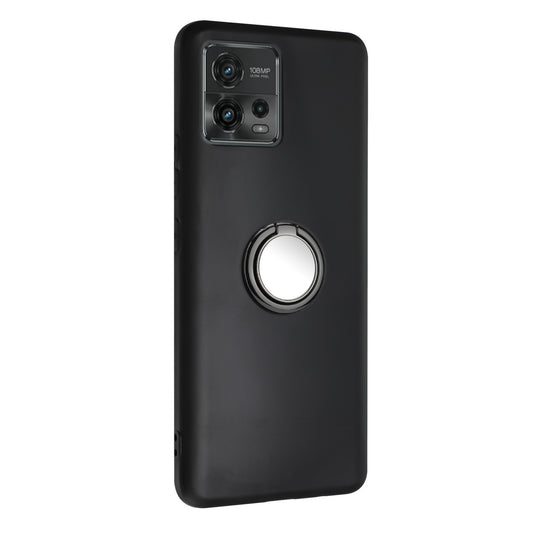 For Motorola Moto G72 4G Matte Texture TPU Phone Case Ring Kickstand Protective Cover Support Magnet Mount