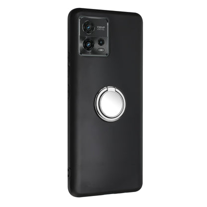 For Motorola Moto G72 4G Matte Texture TPU Phone Case Ring Kickstand Protective Cover Support Magnet Mount