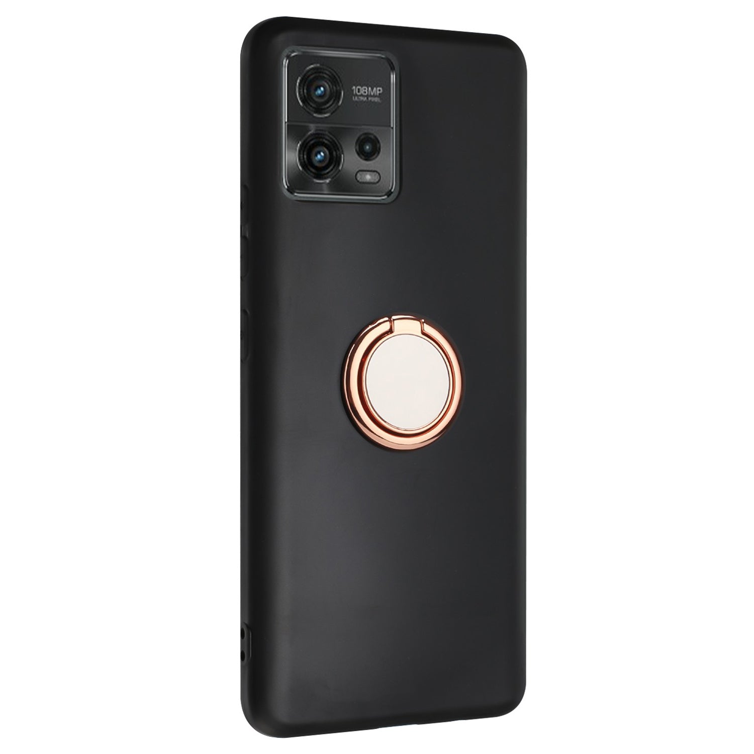 For Motorola Moto G72 4G Matte Texture TPU Phone Case Ring Kickstand Protective Cover Support Magnet Mount