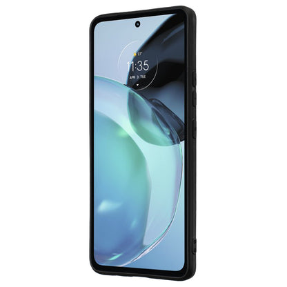 For Motorola Moto G72 4G Matte Texture TPU Phone Case Ring Kickstand Protective Cover Support Magnet Mount