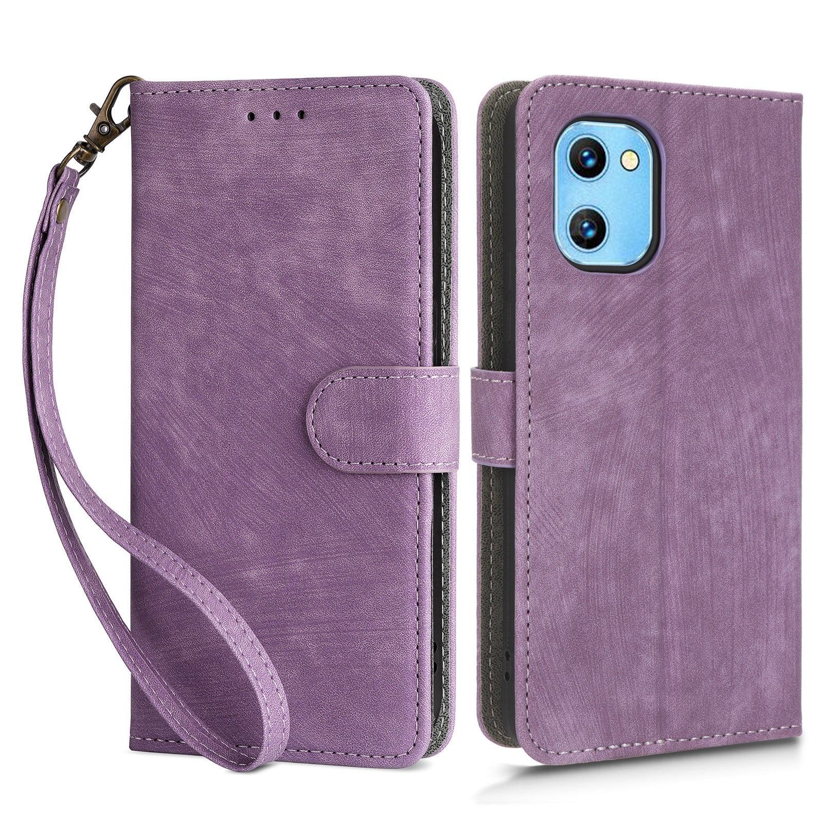 For Umidigi G1 / G1 Max Phone Stand Case PU Leather RFID Blocking Wallet Protective Cover with Strap