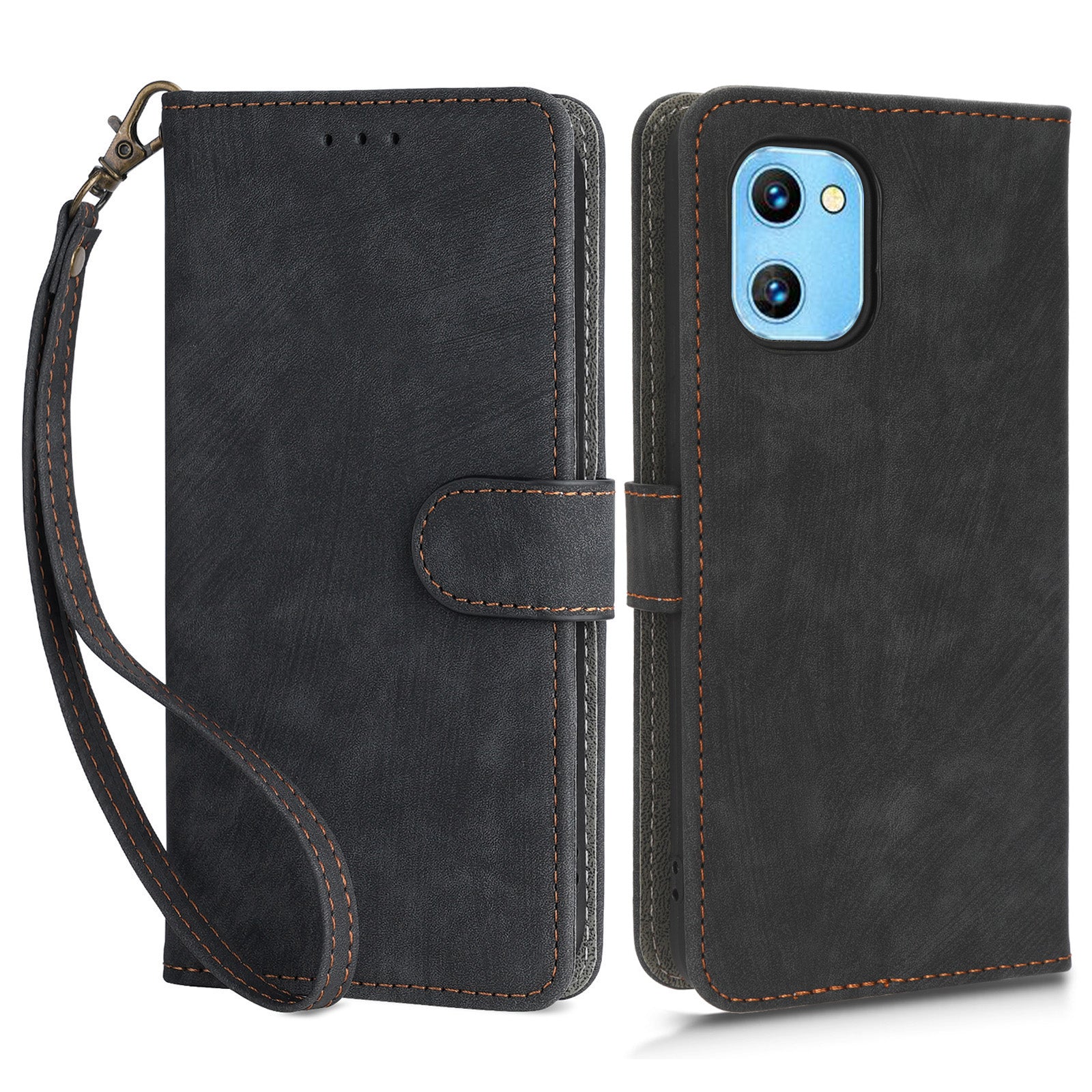 For Umidigi G1 / G1 Max Phone Stand Case PU Leather RFID Blocking Wallet Protective Cover with Strap