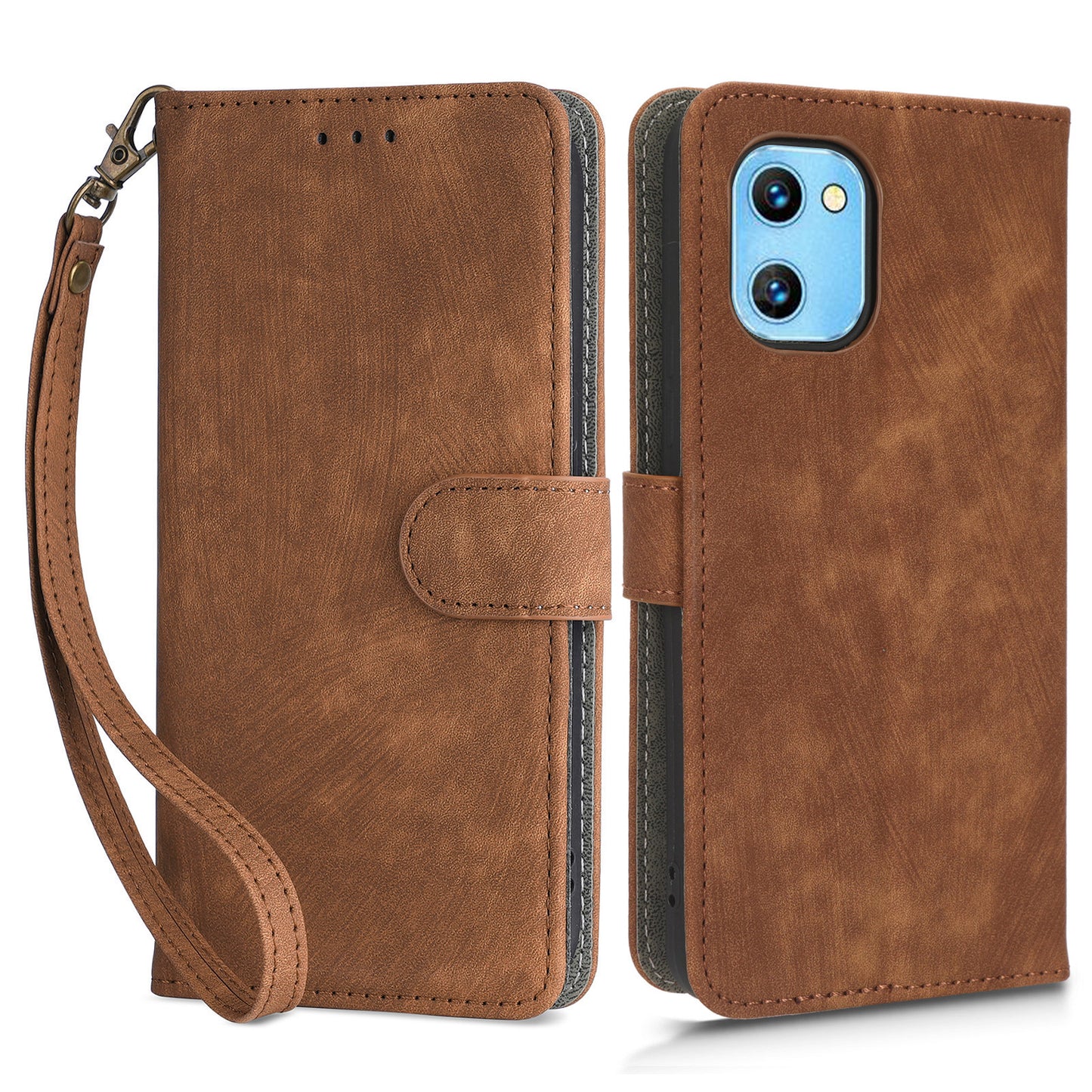 For Umidigi G1 / G1 Max Phone Stand Case PU Leather RFID Blocking Wallet Protective Cover with Strap