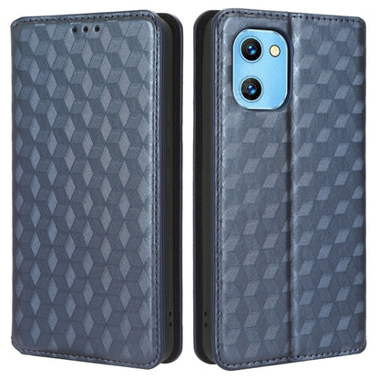 For Umidigi G1 / G1 Max Imprinted Rhombus Pattern PU Leather+TPU Cover Stand Phone Wallet Case
