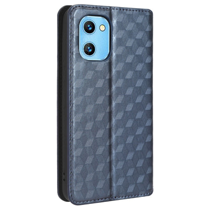For Umidigi G1 / G1 Max Imprinted Rhombus Pattern PU Leather+TPU Cover Stand Phone Wallet Case