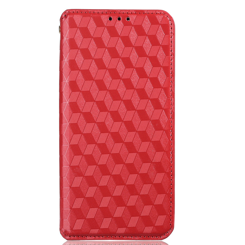 For Umidigi G1 / G1 Max Imprinted Rhombus Pattern PU Leather+TPU Cover Stand Phone Wallet Case