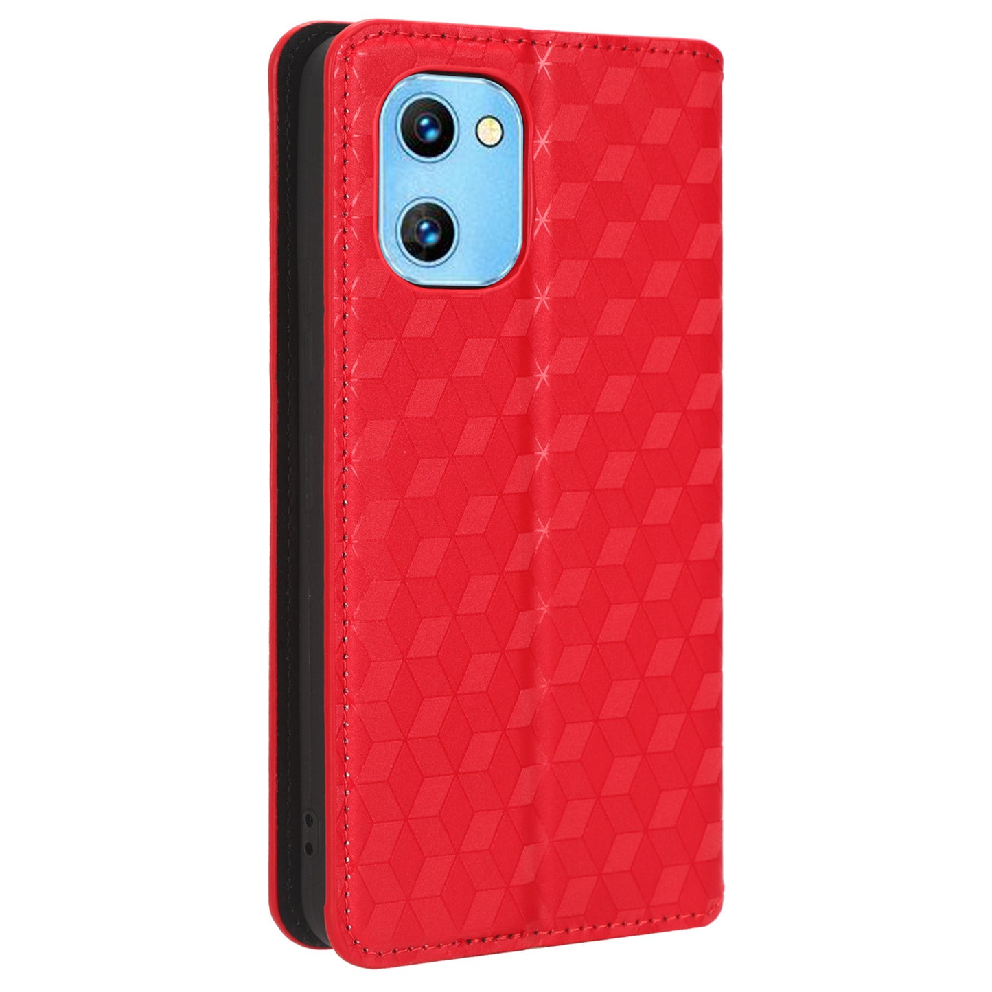 For Umidigi G1 / G1 Max Imprinted Rhombus Pattern PU Leather+TPU Cover Stand Phone Wallet Case