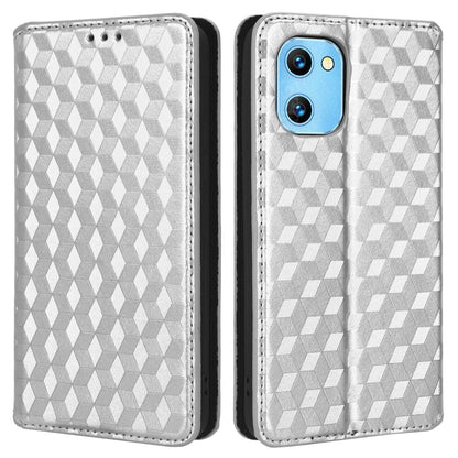 For Umidigi G1 / G1 Max Imprinted Rhombus Pattern PU Leather+TPU Cover Stand Phone Wallet Case
